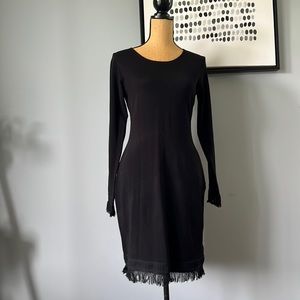 NANETTE LEPORE sweater dress with fringe detail
